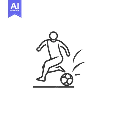 Aset premium populer: Line Art Illustration of a Soccer Player Kicking a Ball