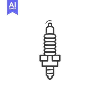 Aset premium populer: Line Art Illustration of a Spark Plug