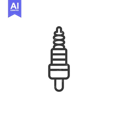 Popular premium asset: Line Art Illustration of a Spark Plug
