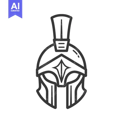 Popular premium asset: Line Art Illustration of a Spartan Helmet