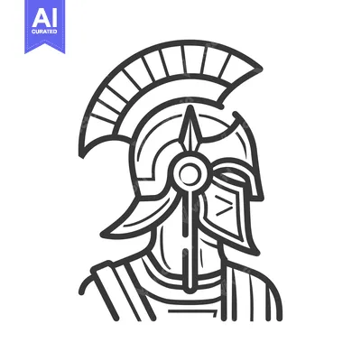 Popular premium asset: Line Art Illustration of a Spartan Warrior's Head