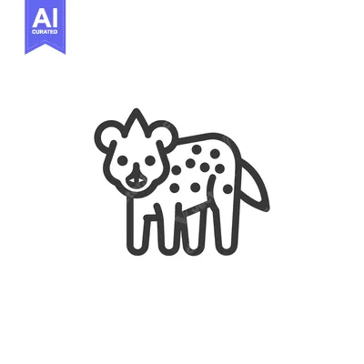 Aset premium populer: Line Art Illustration of a Spotted Hyena