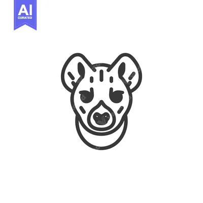 Aset premium populer: Line Art Illustration of a Spotted Hyena Head