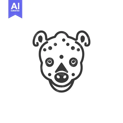 Aset premium populer: Line Art Illustration of a Spotted Pig's Face