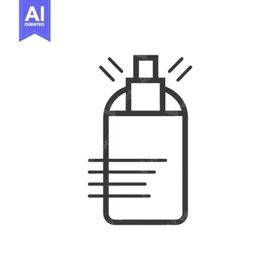 Line Art Illustration of a Spray Bottle with a Misting Effect