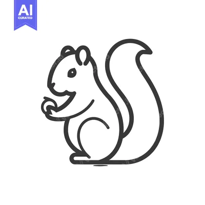 Aset premium populer: Line Art Illustration of a Squirrel Holding a Nut