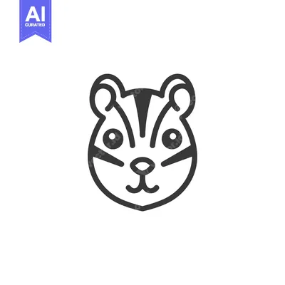 Aset premium populer: Line Art Illustration of a Squirrel's Head