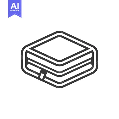 Aset desain premium: Line Art Illustration of a Stack of Books in a Hexagon Shape