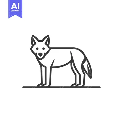 Popular premium asset: Line Art Illustration of a Standing Wolf