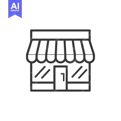 Popular premium asset: Line art illustration of a storefront with a door and windows