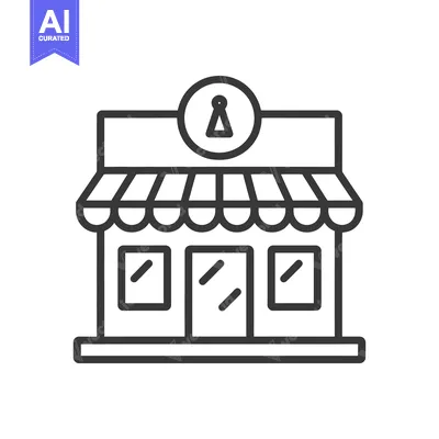 Popular premium asset: Line Art Illustration of a Storefront with an Awning
