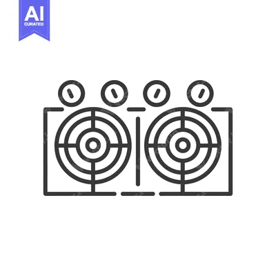 Aset desain premium: Line Art Illustration of a Stovetop with Two Burners