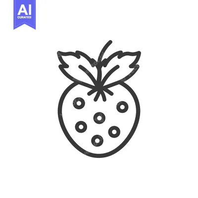 Aset premium populer: Line Art Illustration of a Strawberry