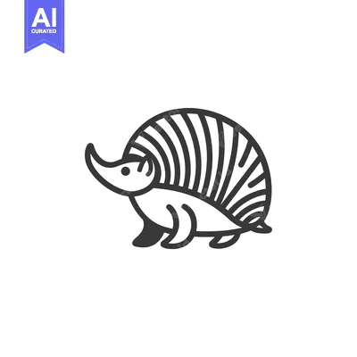 Aset premium populer: Line art illustration of a striped armadillo