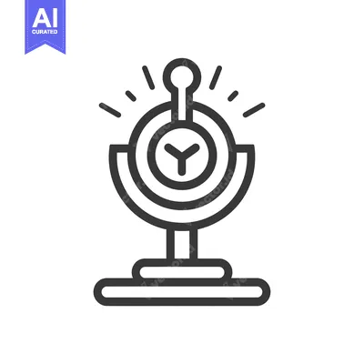 Aset premium populer: Line Art Illustration of a Stylized Globe with a Clock Face and a Ligh