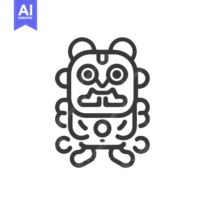 Aset desain premium: Line art illustration of a stylized mythical creature