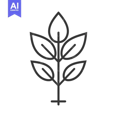 Popular premium asset: Line art illustration of a stylized plant with a cross at its base