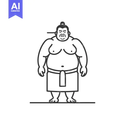 Popular premium asset: Line Art Illustration of a Sumo Wrestler