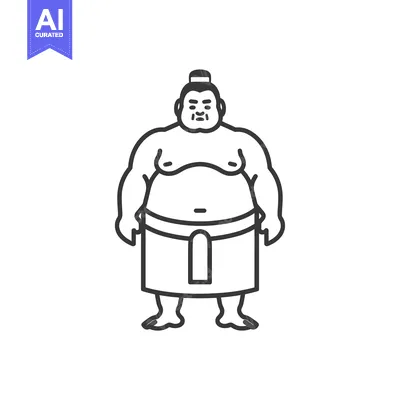 Popular premium asset: Line Art Illustration of a Sumo Wrestler