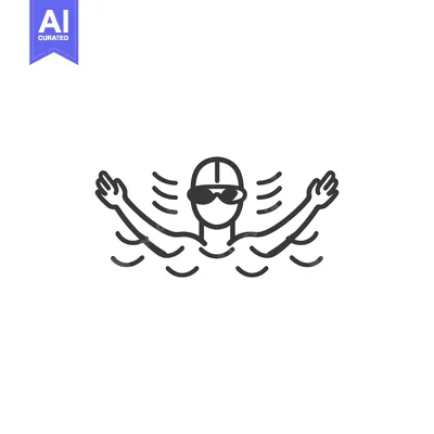 Popular premium asset: Line Art Illustration of a Swimmer with Goggles and Swim Cap