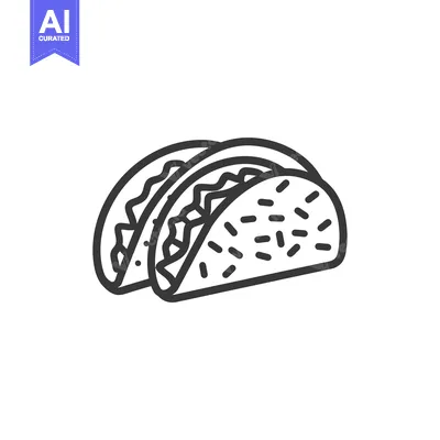 Popular premium asset: Line art illustration of a taco with filling
