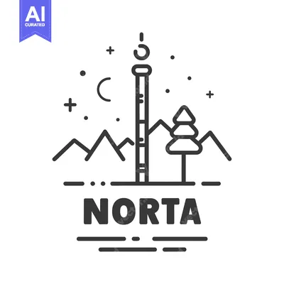 Aset premium populer: Line Art Illustration of a Tall Structure with Mountains and a Tree in