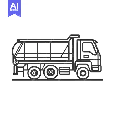 Aset premium populer: Line Art Illustration of a Tanker Truck
