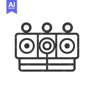 Premium design asset: Line art illustration of a target range with three targets