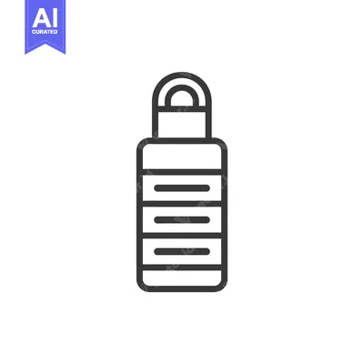 Aset desain premium: Line Art Illustration of a Three-Drawer Chest