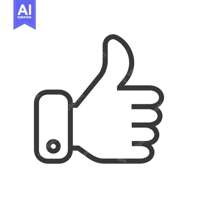 Aset desain premium: Line Art Illustration of a Thumbs Up Gesture