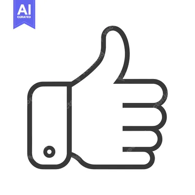 Aset desain premium: Line Art Illustration of a Thumbs Up Gesture