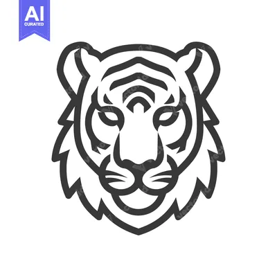 Aset premium populer: Line Art Illustration of a Tiger's Head