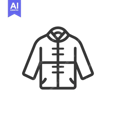 Aset premium populer: Line art illustration of a traditional Chinese jacket