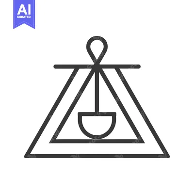 Aset desain premium: Line Art Illustration of a Triangle with a Dipper Inside