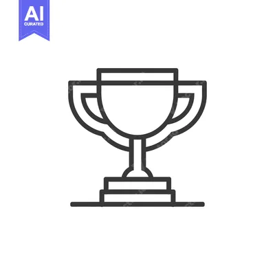 Aset desain premium: Line Art Illustration of a Trophy Cup