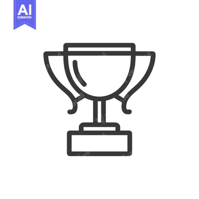 Premium design asset: Line Art Illustration of a Trophy Cup