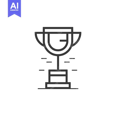 Aset premium populer: Line Art Illustration of a Trophy with a Base
