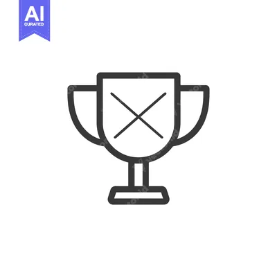 Aset premium populer: Line art illustration of a trophy with a cross inside