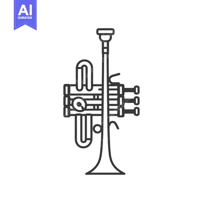 Popular premium asset: Line Art Illustration of a Trumpet