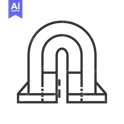 Aset premium populer: Line Art Illustration of a Tunnel Entrance