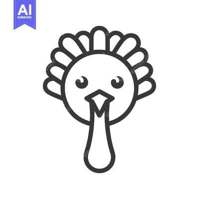 Aset premium populer: Line Art Illustration of a Turkey's Head