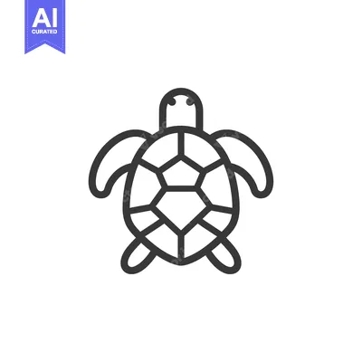 Aset desain premium: Line Art Illustration of a Turtle