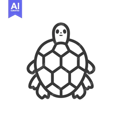 Popular premium asset: Line art illustration of a turtle with a shell