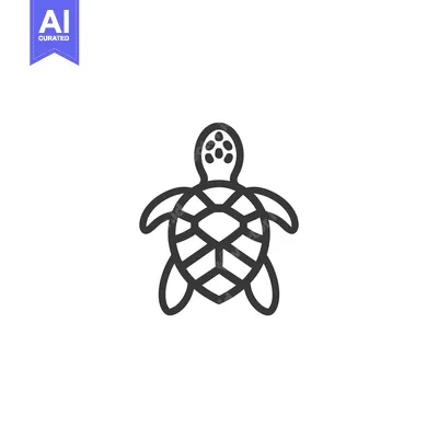 Popular premium asset: Line art illustration of a turtle with a shell