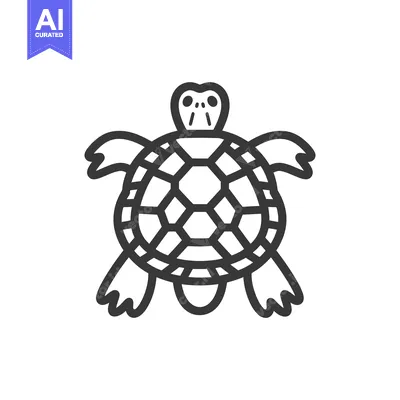 Aset premium populer: Line art illustration of a turtle with its shell