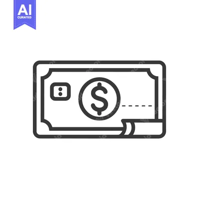 Aset premium populer: Line Art Illustration of a US Dollar Bill