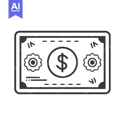 Popular premium asset: Line art illustration of a US dollar bill