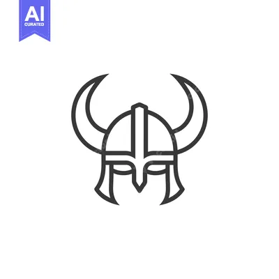 Popular premium asset: Line Art Illustration of a Viking Helmet with Horns