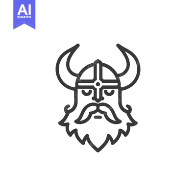 Aset premium populer: Line Art Illustration of a Viking Warrior's Head