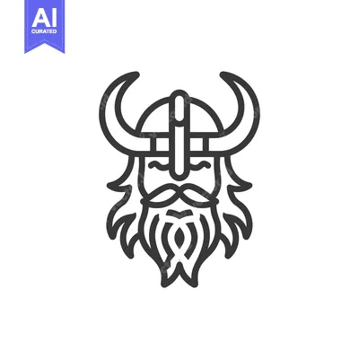 Aset premium populer: Line Art Illustration of a Viking Warrior's Head